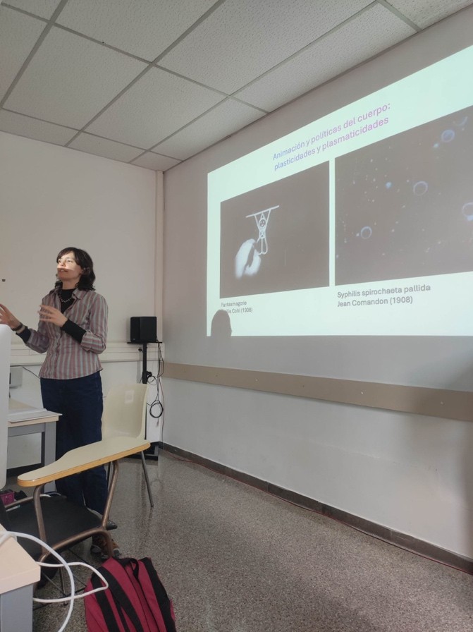 Image caption: “Animation and the Politics of the Body Workshop”, Co-organised by HAMACA Video art Archive, Barcelona. April 2025.